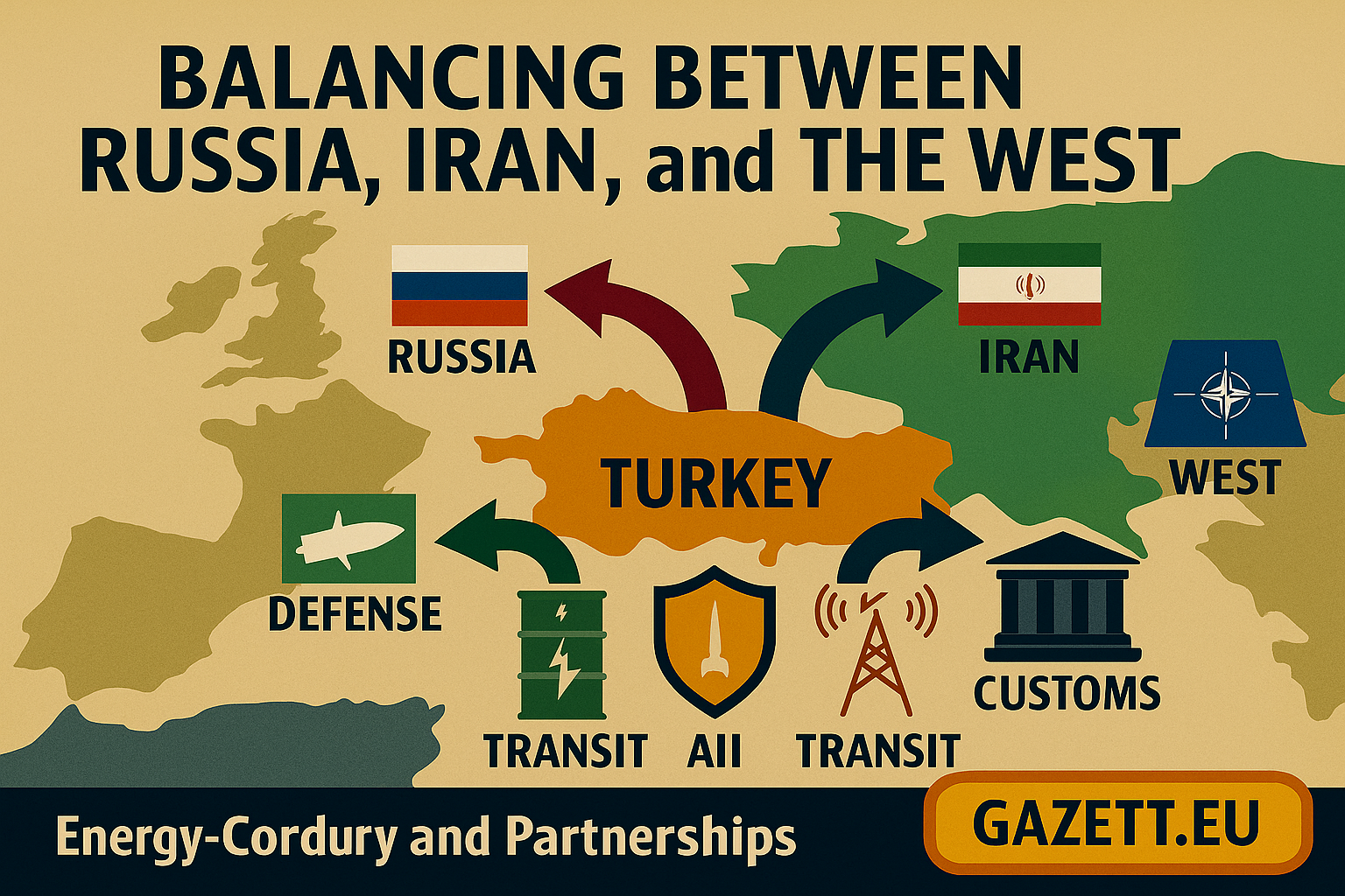 Turkey balancing Russia Iran West 2025