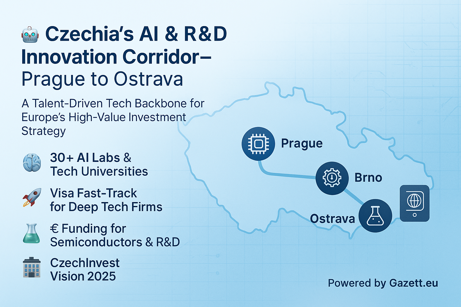Czechia Innovation Zones Map – Prague, Brno, Ostrava