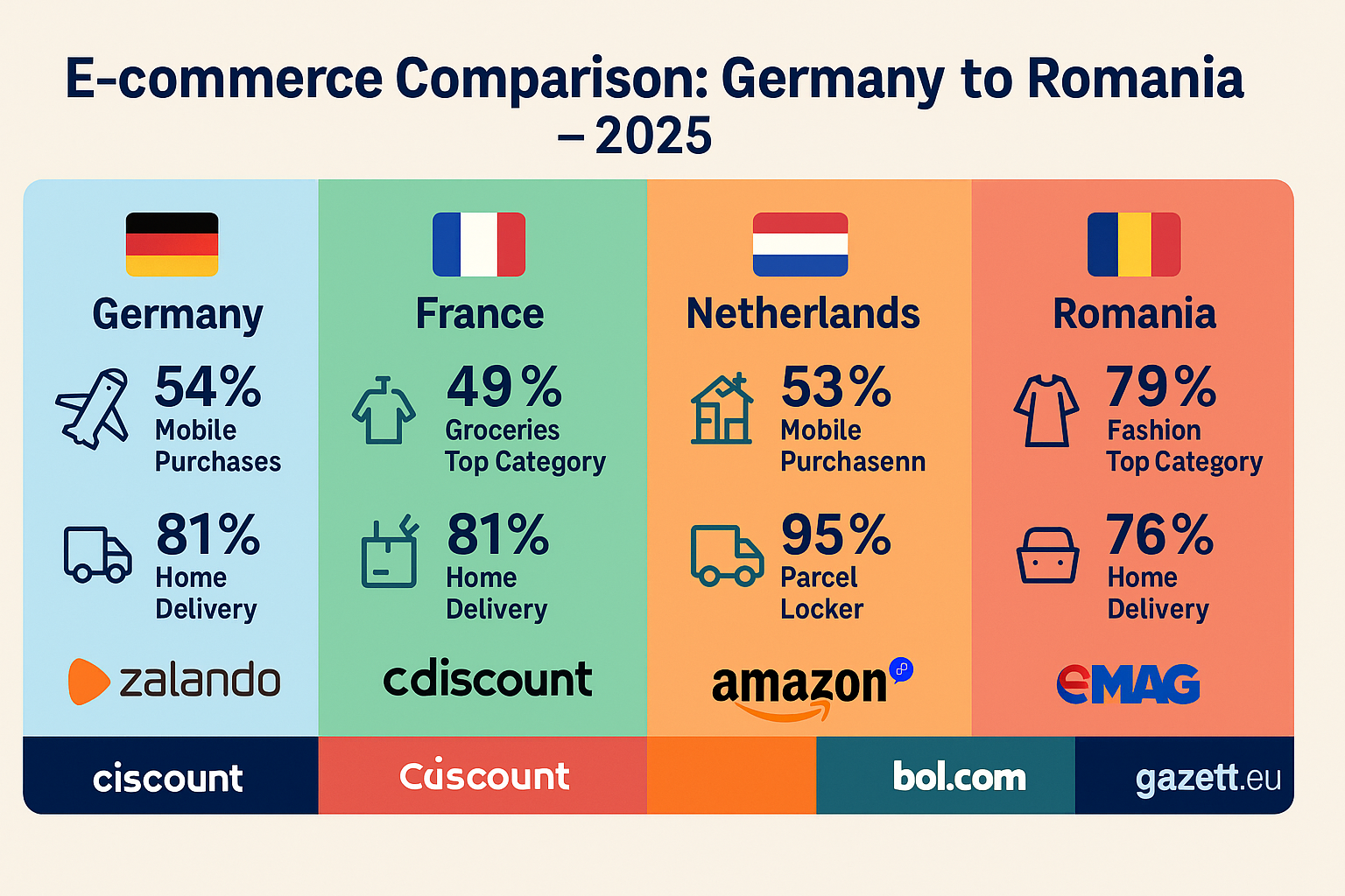 Country Comparison of E-commerce in Europe โ 2025