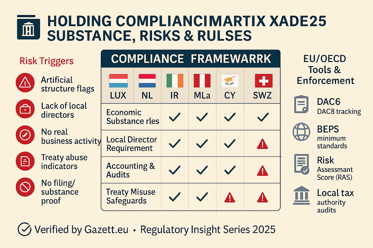2025 compliance factors and substance rules for EU holding companies