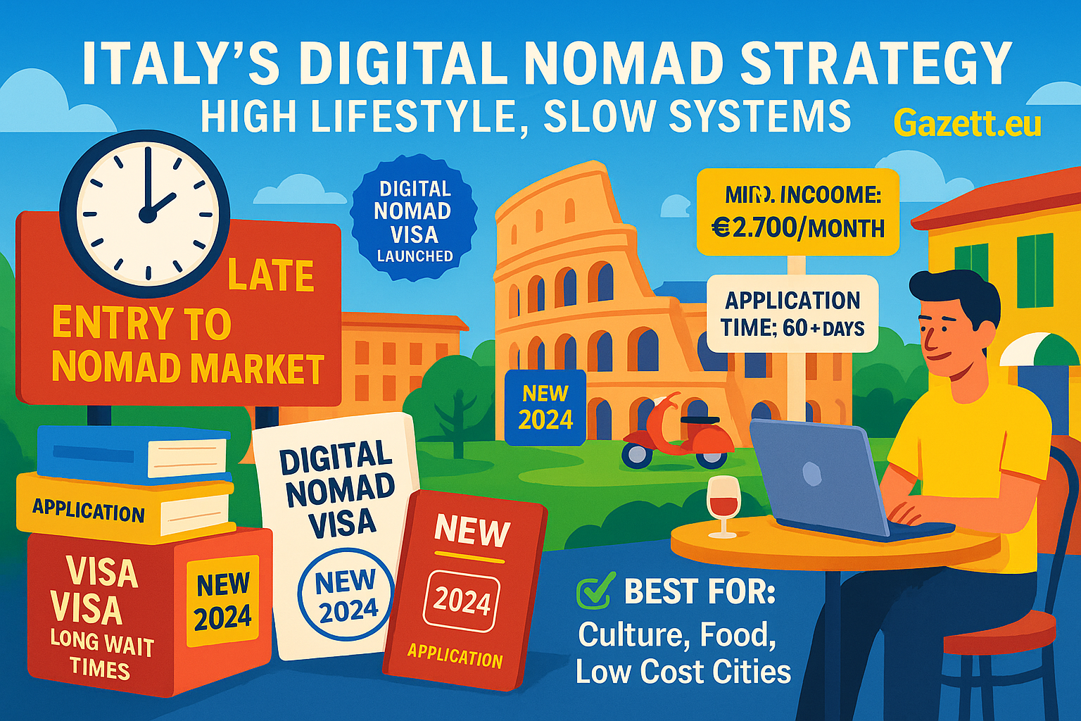Italy Digital Nomad Visa 2025 Benefits – Lifestyle, Low Entry & Cities for Remote Work