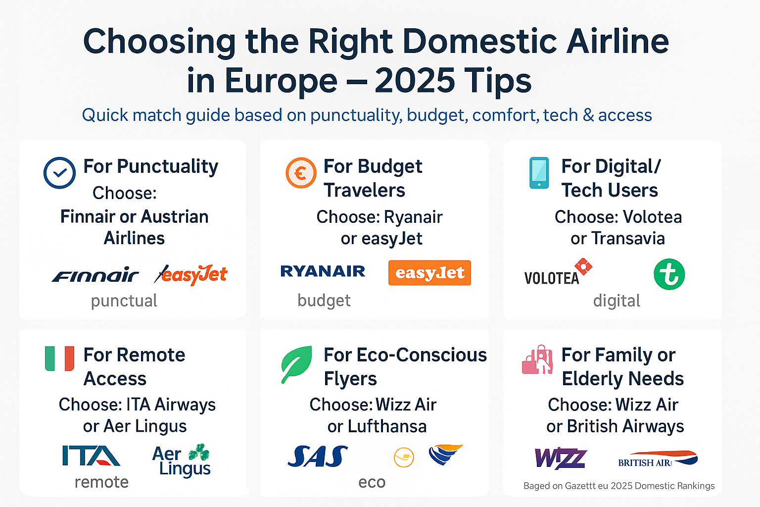 Tips for Choosing Domestic Airlines in Europe 2025