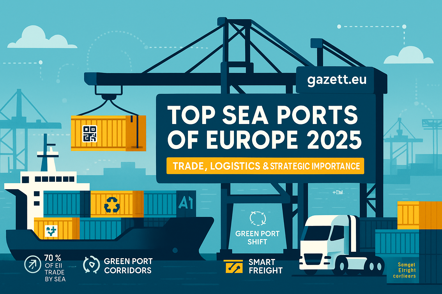 Europe's Top Sea Ports in 2025 – Intro Infographic by Gazett.eu